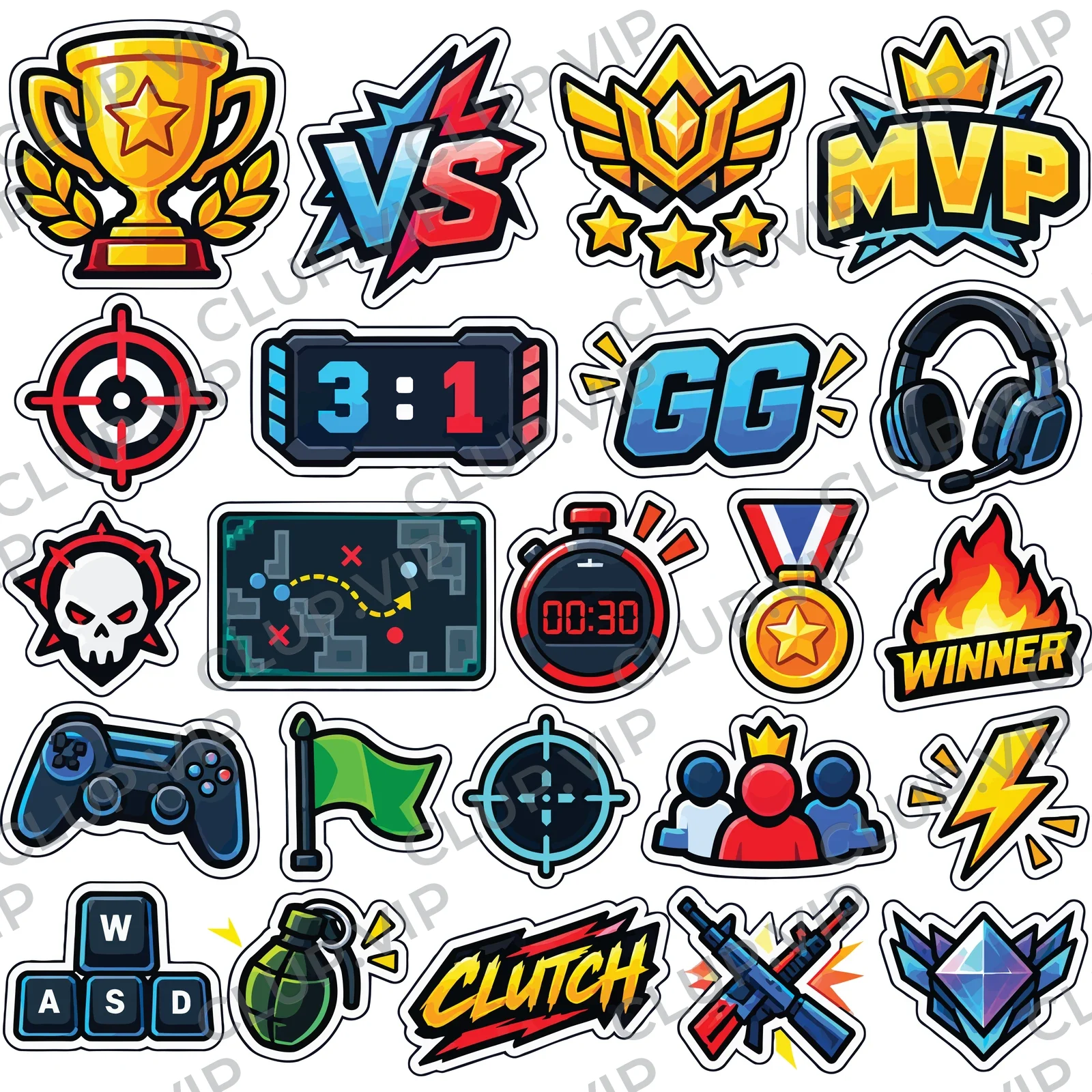 پیش‌نمایش شیت استیکر بازی رقابتی و ای‌اسپورت؛ جام، MVP و کنترلر